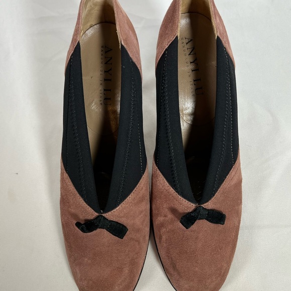 Anyi Lu Heart Suede Handmade Italy Sacchetto Italian Pumps Heels Shoes Size 39.5 - Picture 3 of 14